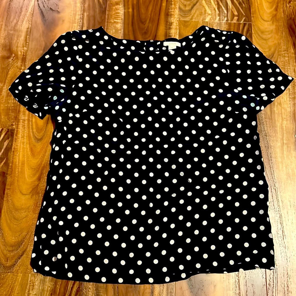 J. Crew Silk Polkadot Blouse